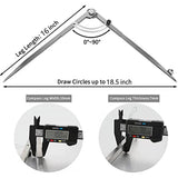zinmirk.compass for Geometry, Compass for Woodworking, 16 inch Precision Woodworking Compass with Wing Divider and Pencil Holder, Large Compass for Geometry, Woodworking Compass, Drafting, Drawing Compass