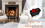 ZINMARK（Pack of 2 ）120927-24 120 Volt 3 Prong Plug On/Off Rocker Switch Lighted fits Electric Fireplaces FMI Desa 29-159-1 Heater Switch 28785