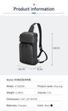 Kingsons 2026 Men's Waterproof Chest Bag 9.7 Inch Tablet Sling Crossbody Business Bag with Concise Design Black