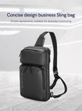 Kingsons 2026 Men's Waterproof Chest Bag 9.7 Inch Tablet Sling Crossbody Business Bag with Concise Design Black