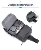 Kingsons 2026 Men's Waterproof Chest Bag 9.7 Inch Tablet Sling Crossbody Business Bag with Concise Design Black