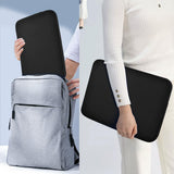 Hseok Elastic Laptop Case 13-14 inch Sleeve with Small Case, Neoprene Rainproof & Shockproof Cover for MacBook Pro 14" M3 M2 M1 and 13.3" MacBook Air/Pro,XPS 13/14 & Most 13"-14" Notebooks，Black