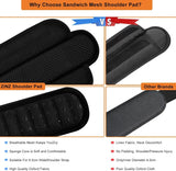 ZINZ 2-Pack 3D Shoulder Pad, Ultra-Thick Cushion with Dual-Side Anti-Slip for Luggage Bag Straps Crossbody Guitar Backpack, Long & Comfortable,Black