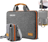 Laptop Case 15.6 Inch Briefcase Military-Grade Protection with Detachable Belt Bag, Compatible All Model of 15-16 Inch MacBook Pro and Most Popular 15.6 Inch Notebooks Chromebooks (Black)