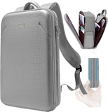 ZINZ Protective Laptop Backpack, Expandable Computer Bag Rucksack with Hard Leather Cover & 3 Compartments for 15 15.6 16 inch Notebooks, Ergonomic Shoulder Strap，B01K01