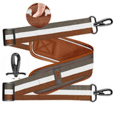 ZINZ Ultra-Thick Fixed Pad Shoulder Strap 76-inch Universal Bag Strap with Breathable Cushion and Dual Balanced Adjustable Buckles for Laptop Bag Luggage Messenger Bag Crossbody etc -Stripe-BRB