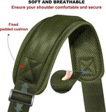 ZINZ Shoulder Strap - 59 Inch Universal Heavy-duty Adjustable Strap with Ultra-thick Fixed Breathable Pad for Laptop, Gym, Camera Bag and More -Army green
