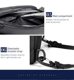 Kingsons 2026 Men's Waterproof Chest Bag 9.7 Inch Tablet Sling Crossbody Business Bag with Concise Design Black