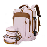 Large-capacity laptop backpack, lightweight commuting backpack, expandable set with dry and wet separation and toiletry bag