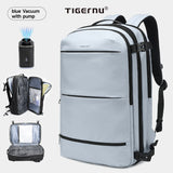 Tigernu Vacuum Compression Backpacks Men Travel Backpack Expandable USB Bag Large Capacity 17 Laptop Bags For Schoo Cabin Bags