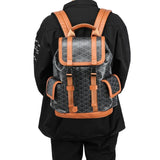 Luxury Plaid Backpack Men Fashion Flap Pockets Men's Backpacks Large Capacity Travel Bags 15-inch Laptop Backpack Male Schoolbag