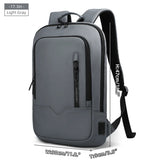 HK Slim Business Backpack for Men 17.3 inch Laptop Bag with USB Port Lightweight School Bag Waterproof Travel Backpacks for Work