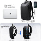 Heroic Knight Men’s Laptop Backpack 17 Inch Business Backpack Expandable Travel Backpack Waterproof USB Charging Office Mochila