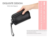 ZinMark Women Long Wallet Genuine Leather 3-Layer Zipper Purse Bag Large Capacity Wristlet Clutch Wallets Phone Bag Money Purses 2026