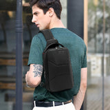 Men's Motorcycle Design Chest Bag Waterproof Travel Sling Bag With USB Port Lightweight Hard Shell Safe Shoulder Bag For Male