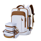 Large-capacity laptop backpack, lightweight commuting backpack, expandable set with dry and wet separation and toiletry bag
