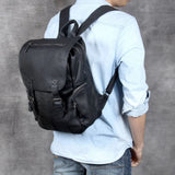 ZinMark The First Layer Leather Men Backpack Shoulder Bag Travel Large-capacity Laptop Backpacks Casual Schoolbag Original Male