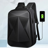 Large Capacity Hard Shell Computer Backpack Laser Rhomboid Business Backpack Men's Business Fashion Waterproof Travel Backpack