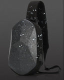 New Men's and Women's Crossbody Bag Hard Shell Shoulder Bag Cool Motorcycle Riding Bag USB Headphone Port Fashion Chest Bag