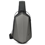 Hard Shell EVA Men's Bag Shoulder Bag Anti-theft Waterproof Male Crossbody Bag Casual Short Trip Chest Pack USB Charging