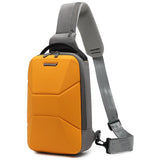 Men's Motorcycle Design Chest Bag Waterproof Travel Sling Bag With USB Port Lightweight Hard Shell Safe Shoulder Bag For Male