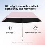 ZINZ New Foldable Manual Sun Umbrella 6-Bone Frame UV Protection Dual-Purpose Umbrella Ultra-Light Sun Protection Pencil Umbrella