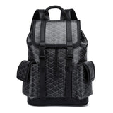 Luxury Plaid Backpack Men Fashion Flap Pockets Men's Backpacks Large Capacity Travel Bags 15-inch Laptop Backpack Male Schoolbag