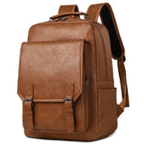 Fashion Leather Men Backpack Business Male 15.6" Laptop Bag Daypacks Large Capacity Travel College School Bag