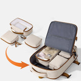 Large-capacity laptop backpack, lightweight commuting backpack, expandable set with dry and wet separation and toiletry bag