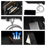 Men's Motorcycle Design Chest Bag Waterproof Travel Sling Bag With USB Port Lightweight Hard Shell Safe Shoulder Bag For Male