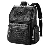 New Classic Crocodile Leather Backpack Men's Business Top Layer Leather Computer Backpack Large Capacity Business Travel Bag