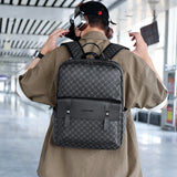 Fashion Luxury Men's Backpacks High Quality Large Capacity Computer Bag Waterproof PU Shoulder Handbag Vintage Style School Bag