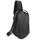 Hard Shell EVA Men's Bag Shoulder Bag Anti-theft Waterproof Male Crossbody Bag Casual Short Trip Chest Pack USB Charging