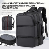 Men's Backpack for Business Trips, Large Capacity, Expandable, Multifunctional Vacuum Compression Travel Backpack for Men
