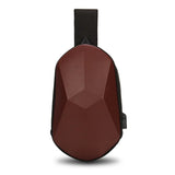 New Men's and Women's Crossbody Bag Hard Shell Shoulder Bag Cool Motorcycle Riding Bag USB Headphone Port Fashion Chest Bag