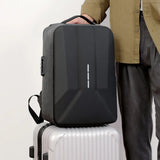 Fashion Business Backpack Men's Hard Shell Waterproof Computer Backpack Multi-function USB Rechargeable Anti-theft Travel Bag