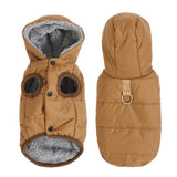 ZINZ Warm Fleece Dog Coat Hoodie For Small Medium Dogs Winter Puppy Clothes Jacket With D-ring Thick Cozy Pug Dachshund Parka Costume