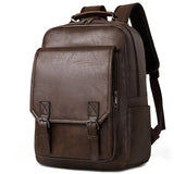Fashion Leather Men Backpack Business Male 15.6" Laptop Bag Daypacks Large Capacity Travel College School Bag