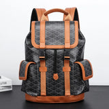 Luxury Plaid Backpack Men Fashion Flap Pockets Men's Backpacks Large Capacity Travel Bags 15-inch Laptop Backpack Male Schoolbag