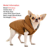 ZINZ Warm Fleece Dog Coat Hoodie For Small Medium Dogs Winter Puppy Clothes Jacket With D-ring Thick Cozy Pug Dachshund Parka Costume