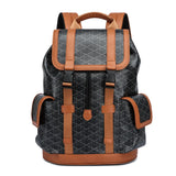 Luxury Plaid Backpack Men Fashion Flap Pockets Men's Backpacks Large Capacity Travel Bags 15-inch Laptop Backpack Male Schoolbag