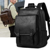 Fashion Leather Men Backpack Business Male 15.6" Laptop Bag Daypacks Large Capacity Travel College School Bag