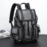Fashion Flap Pockets Men's Backpacks Luxury Plaid Backpack Men Large Capacity Travel Bags 15-inch Laptop Backpack Male Schoolbag