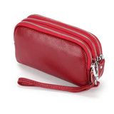 ZinMark Women Long Wallet Genuine Leather 3-Layer Zipper Purse Bag Large Capacity Wristlet Clutch Wallets Phone Bag Money Purses 2026