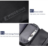 Kingsons 2026 Men's Waterproof Chest Bag 9.7 Inch Tablet Sling Crossbody Business Bag with Concise Design Black