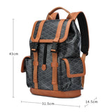 Fashion Flap Pockets Men's Backpacks Luxury Plaid Backpack Men Large Capacity Travel Bags 15-inch Laptop Backpack Male Schoolbag