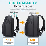 Fenruien Men 36L Business Backpack USB Waterproof  Multi Pocket Backpacks Fit 17.3 Inch Laptop