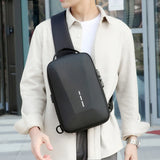 Anti-theft Combination Lock Chest Bag Cycling Crossbody Pack Hard Shell Business Backpack Sports Trip Shoulder Bag USB Interface