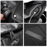 High Quality Backpack Men Luxury Leather Men's Backpacks USB Charging Back Pack 14 Inch Laptop Bag Large Capacity Travel Backbag