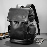 High Quality Backpack Men Luxury Leather Men's Backpacks USB Charging Back Pack 14 Inch Laptop Bag Large Capacity Travel Backbag